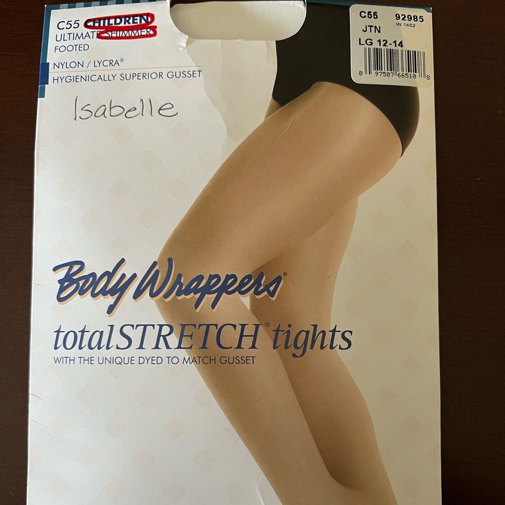Girls nude shimmer tights 12/14